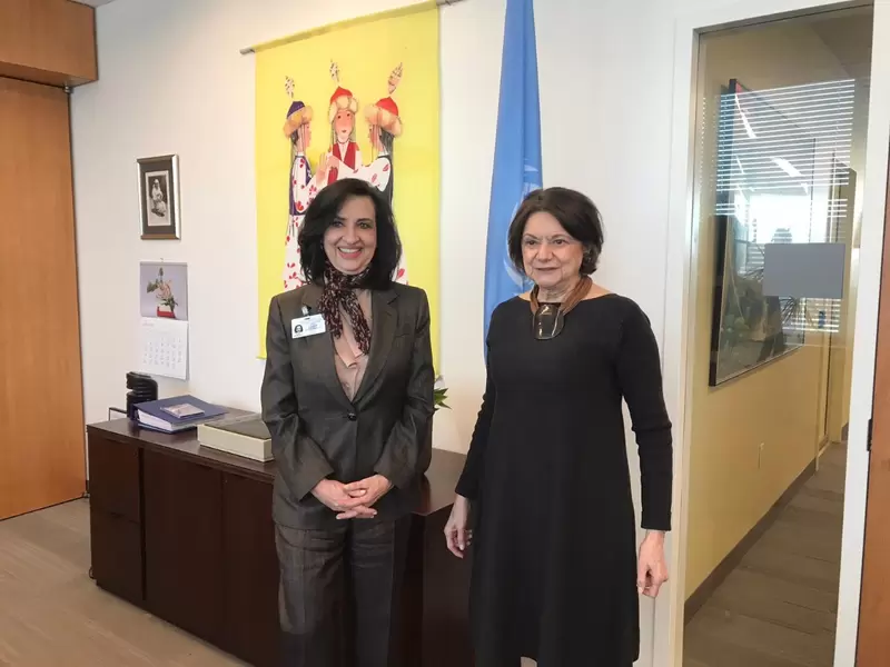 Canciller Claudia Blum y la Secretaria Adjunta de la ONU, Rosemary Dicarlo.
