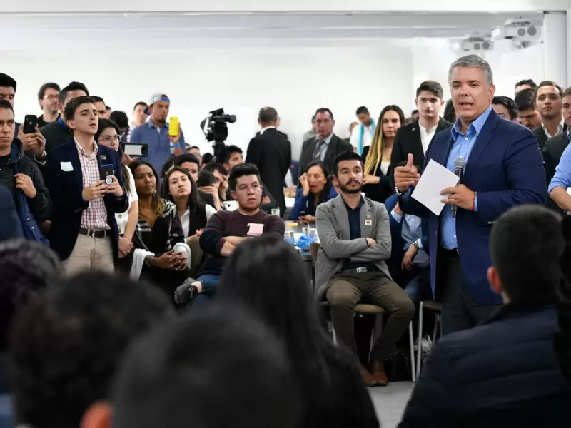 Presidente Iván Duque en la Mesa Nacional de Conversación con Jóvenes colombianos