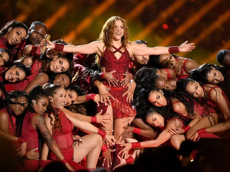 Shakira, durante su presentación en el intermedio del súper bowl