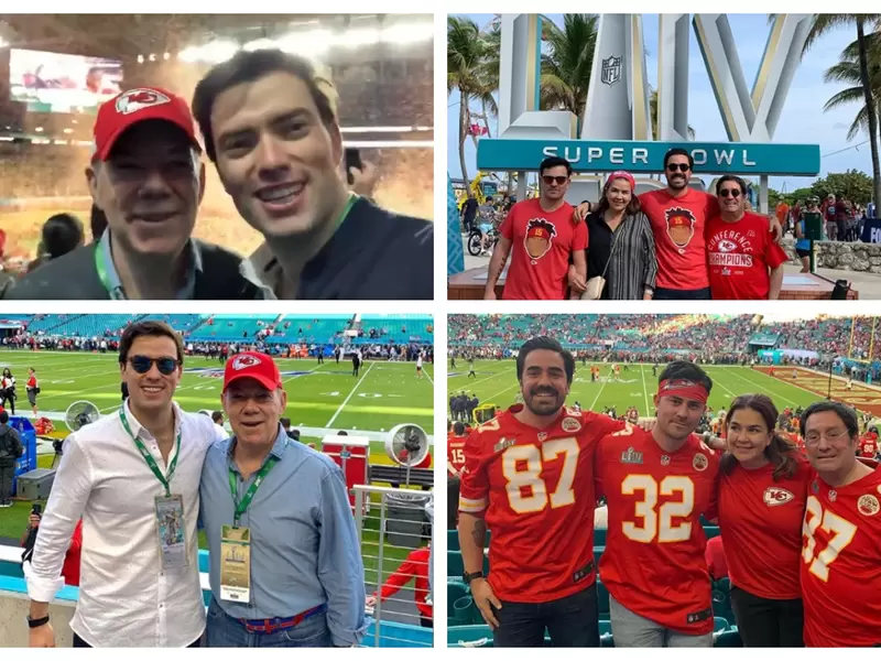 Pacho Santos y Juan Manuel Santos Super Bowl