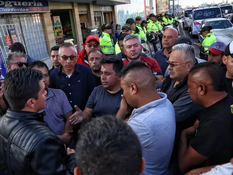 Protesta de camioneros en Bogotá