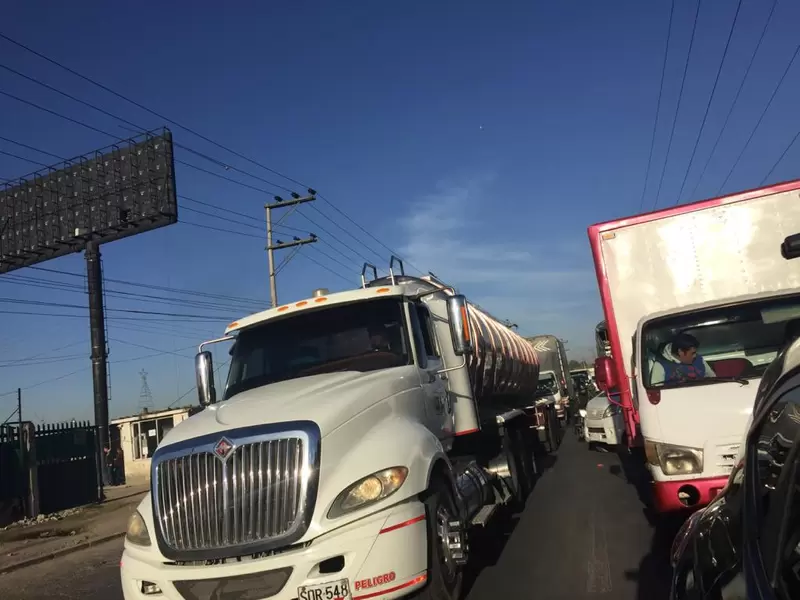 Protesta de transportadores en Bogotá