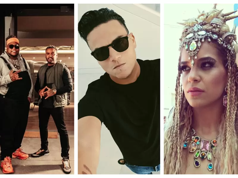 Silvestre Dangond junto a Zion y Lennox y Giselle Lacouture Pacini