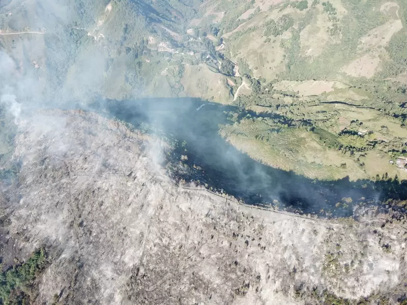 Incendio en El Retiro.