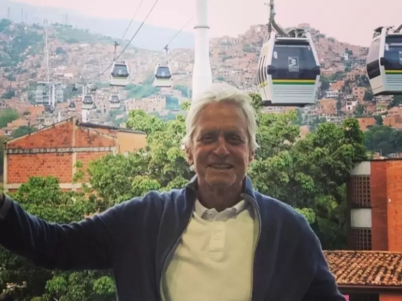 Michael Douglas en Medellín.
