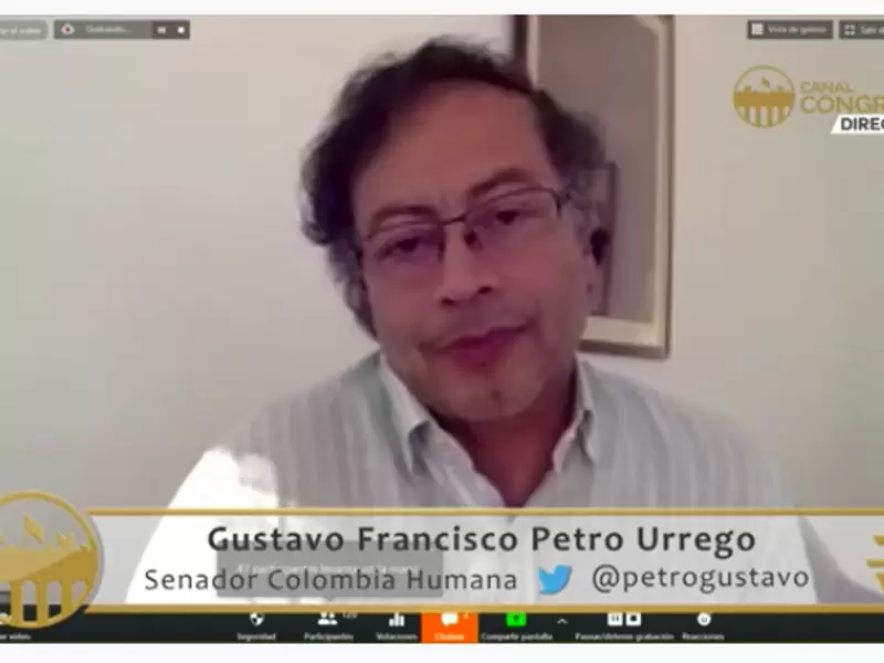 Gustavo Petro en sesion virtual del Senado