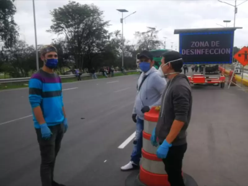 Ciudadanos venezolanos intentando salir de Bogotá.