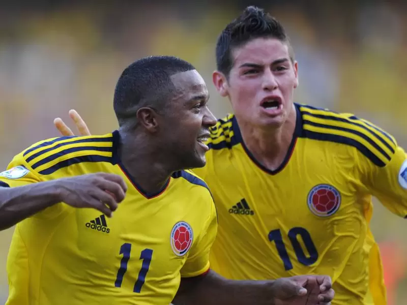 Dorlan Pabón y James Rodríguez en Selección