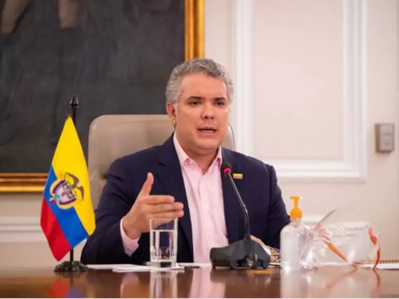 Presidente Iván Duque, durante una intervención desde la Casa de Nariño