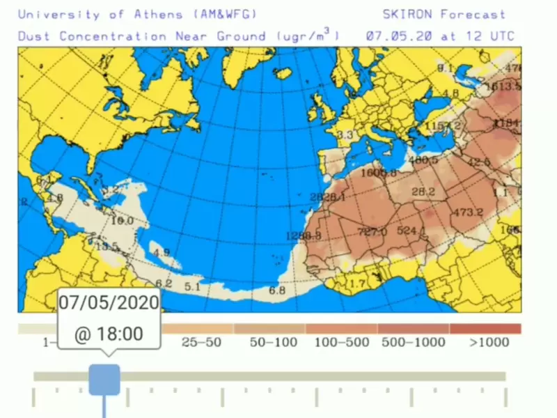 Imagen de los modelos meteorológicos que confirman el fenómeno natural