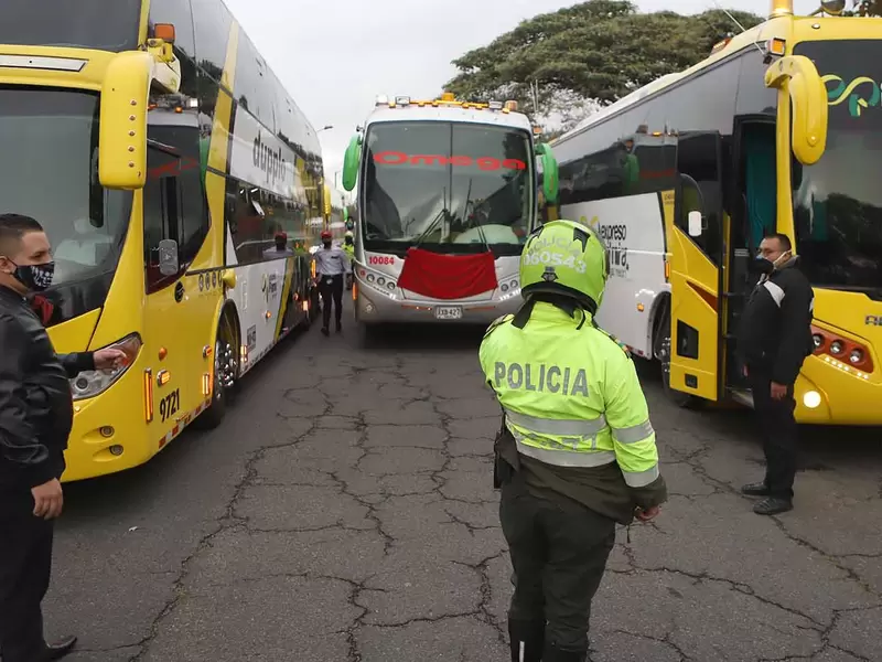 Protesta de buses intermunicipales