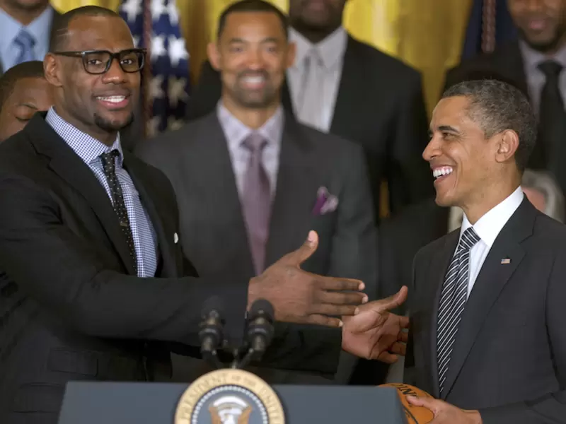 Lebron James junto a Barack Obama