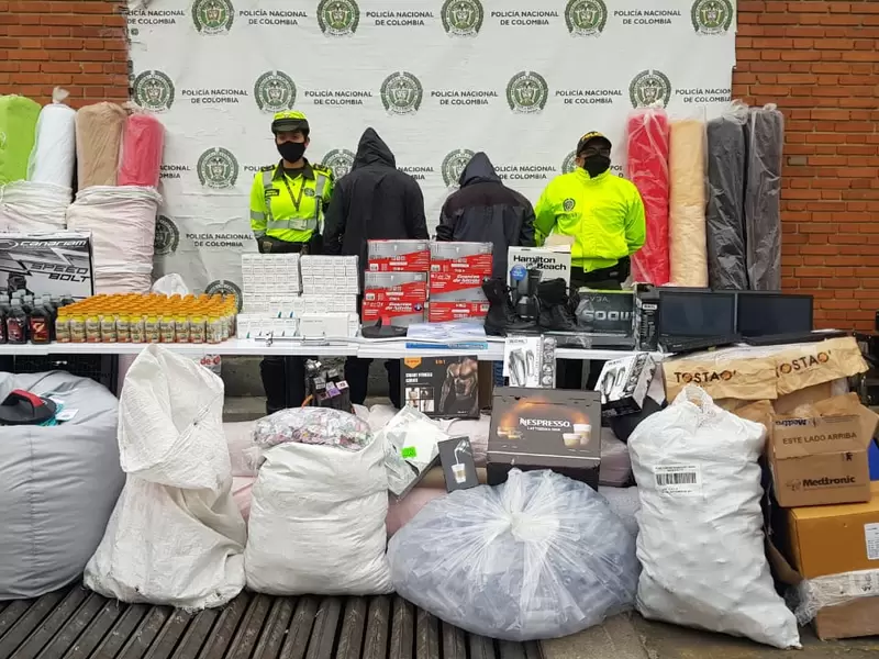 Mercancia incautada en Bogotá