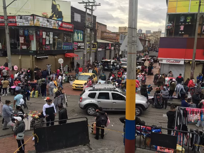 Vendedores en el sector de San Victorino, en Bogotá