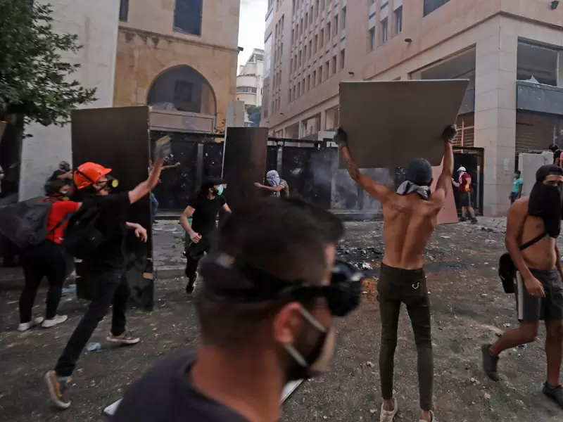 Protestas por explosión en Beirut, Líbano Protestas por explosión en Beirut, Líbano