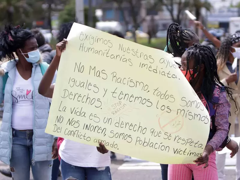Protestas en la Fiscalía por masacres en Colombia