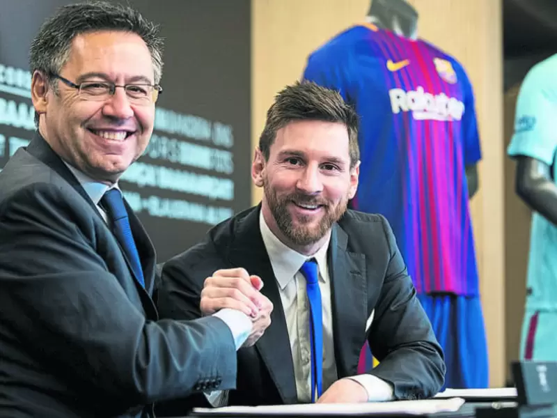 Messi y Bartomeu