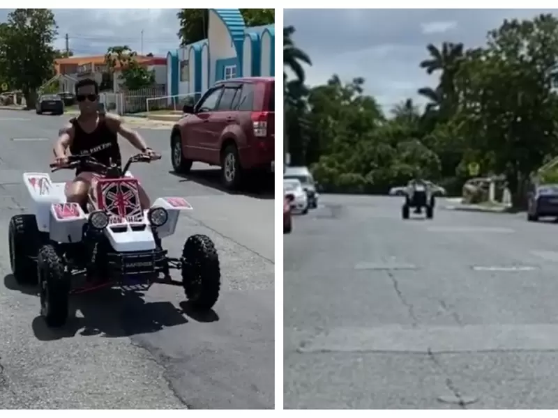 Tito El Bambino en cuatrimoto