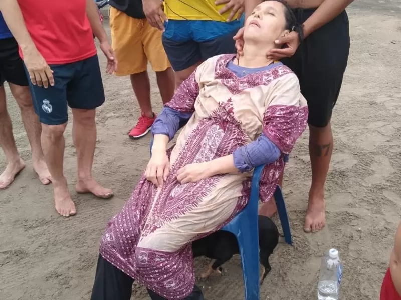 Mujer rescatada en Puerto Colombia