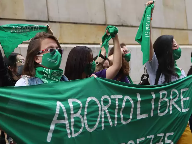 Protesta a favor del aborto en Colombia