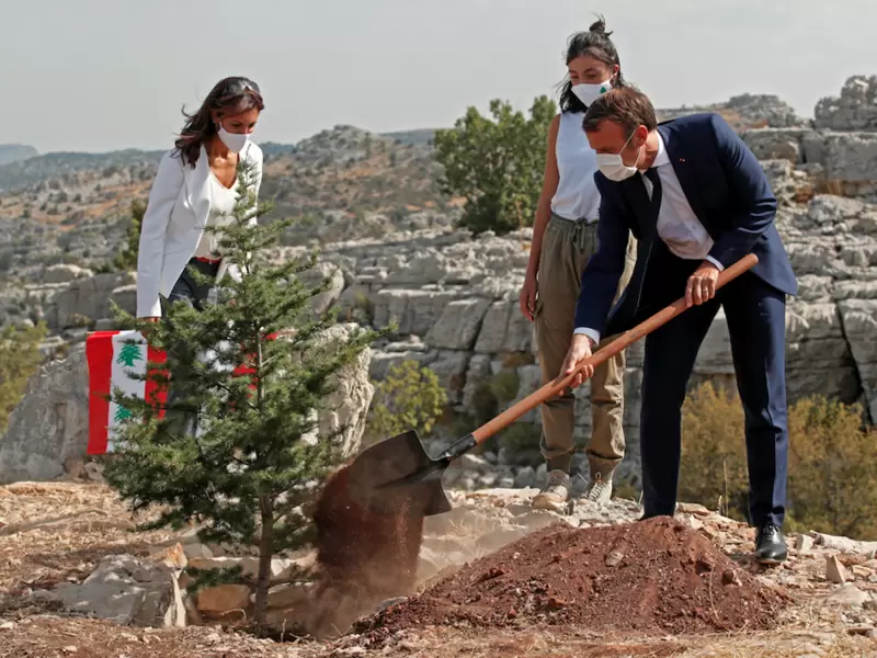 Presidente de Francia Emmanuel Macron en el Líbano
