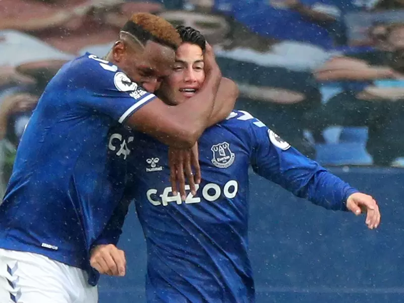 James Rodríguez, Everton, Yerry Mina