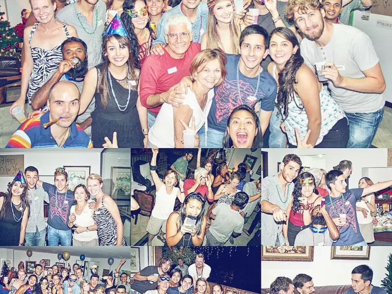 Fiesta de Juan Luis con extranjeros