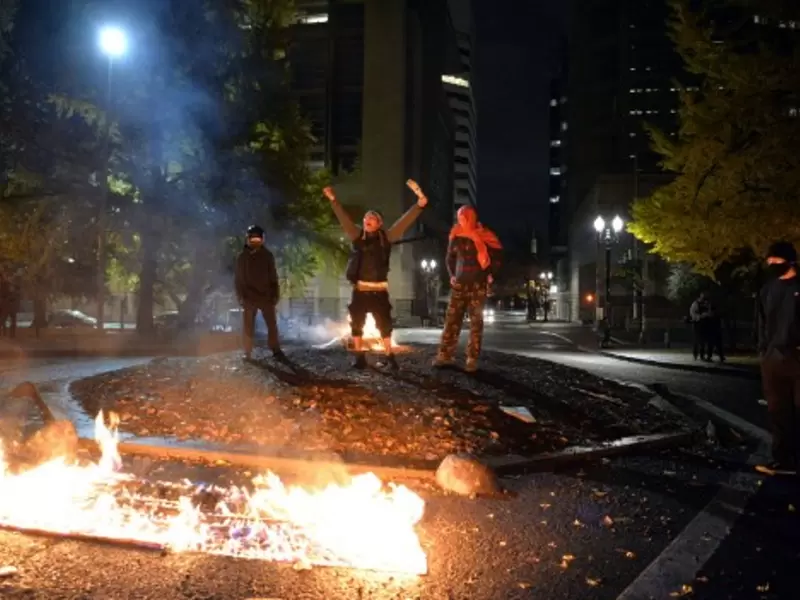Protestas contra Trump en Portland, Oregon.