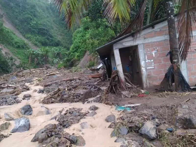 Varias viviendas fueron arrastradas por la corriente en Dabeiba, Antioquia.