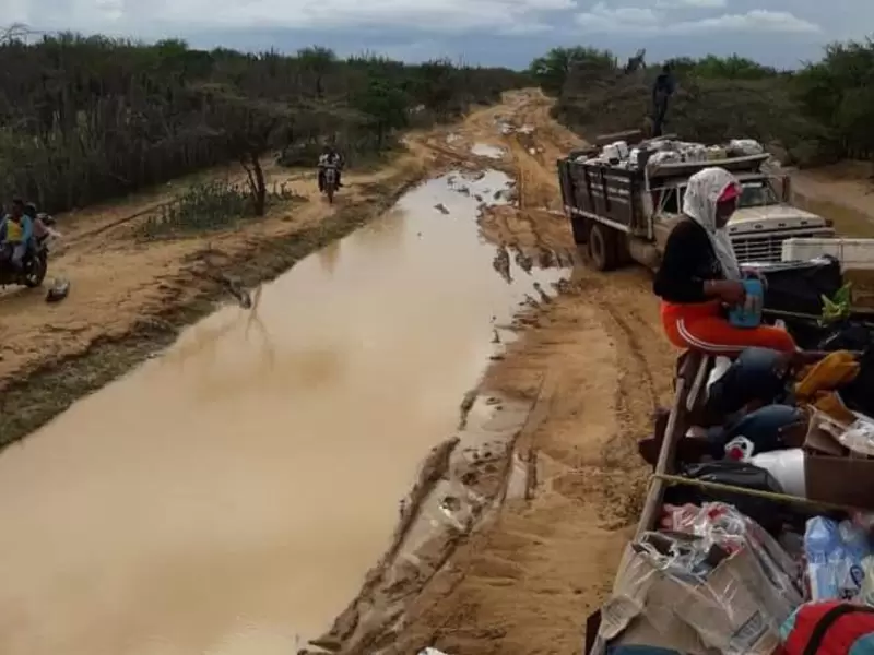 Vías de la Alta Guajira afectadas por lluvias