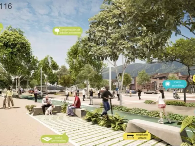 Diseño del "corredor verde" que iría por la Carrera Séptima de Bogotá