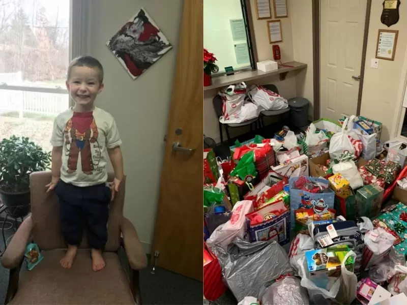 Niño abandonado recibe regalos Niño abandonado recibe regalos