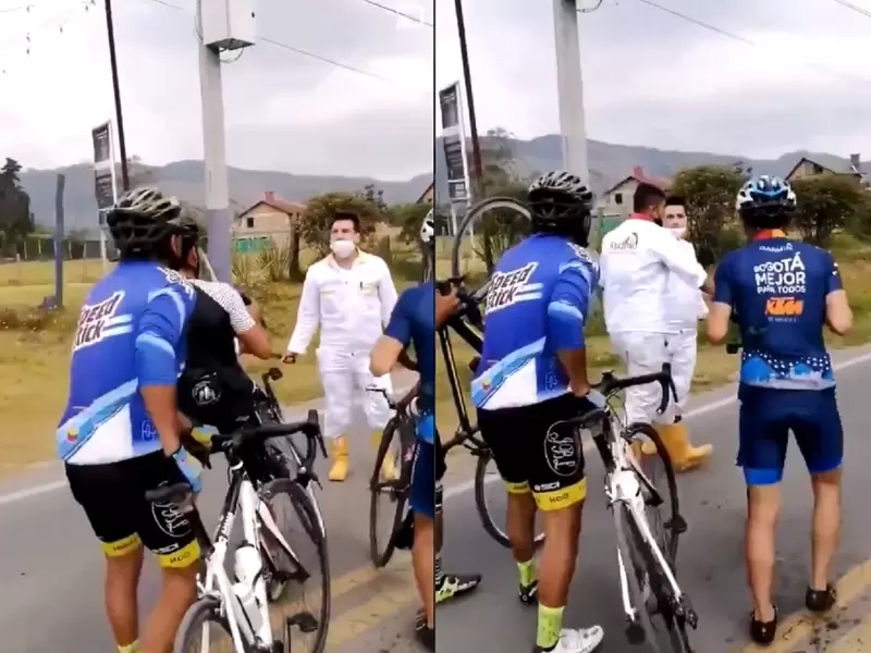 Conductor saca machete para en enfrentar a ciclistas