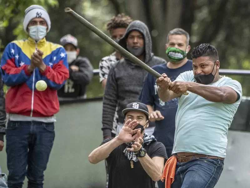 Migrantes venezolanos en Bogotá.