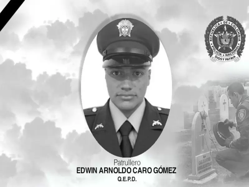 Patrullero Edwin Caro Gómez, asesinado en Bogotá.