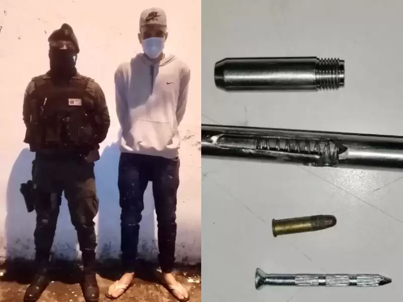Extranjero capturado con esfero pistola