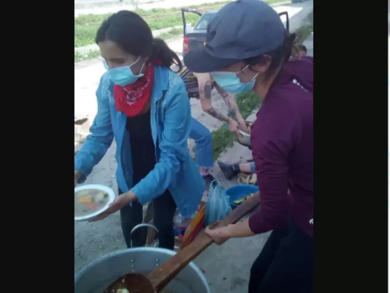 Olla comunitaria, protesta de estudiantes universitarios en Sogamoso.