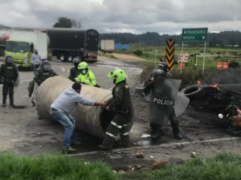 Protestas en Facatativá, en Cundinamarca