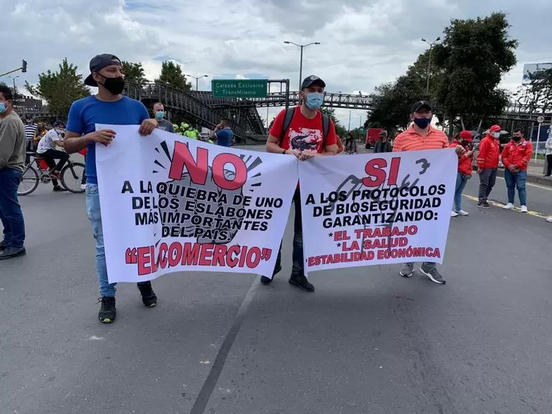 Protestas en Bogotá por reforma tributaria y cuarentenas