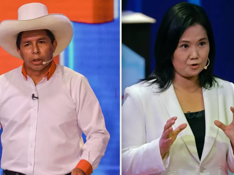 Pedro Castillo y Keiko Fujimori, candidatos a la presidencia de Perú
