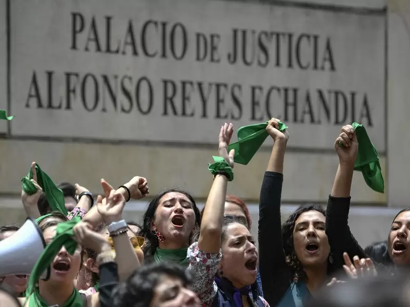 Protesta a favor del aborto en Colombia