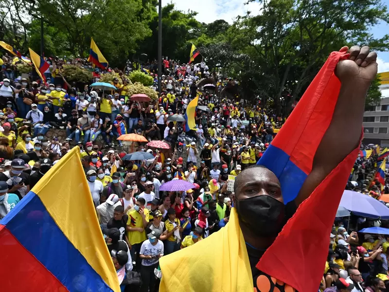Protestas en Cali en medio del paro nacional.