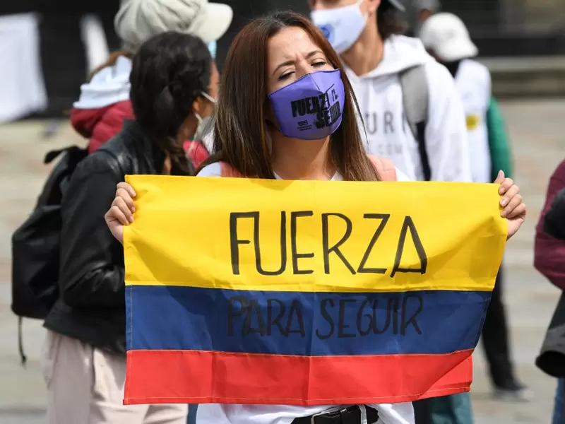 Protestas en medio del paro nacional, en Bogotá.