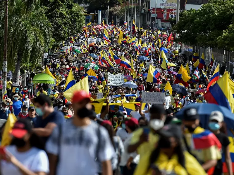Marchas y protestas en Cali.