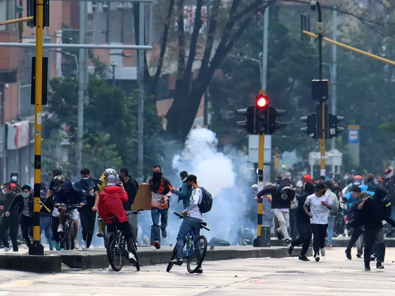 Disturbios en Bogotá durante las marchas del 1 de mayo de 2021