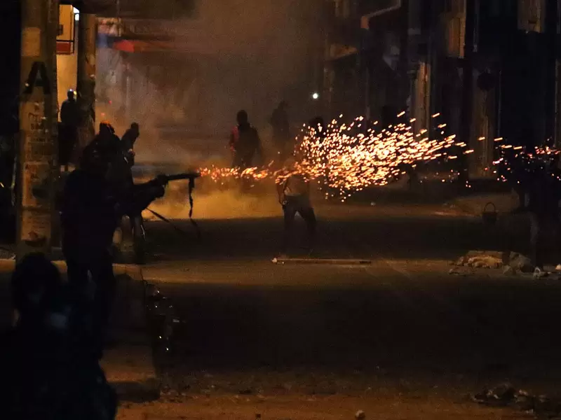 ENFRENTAMIENTOS ENTRE MANIFESTANTES Y POLICIA DEL ESMAD EN SOACHA