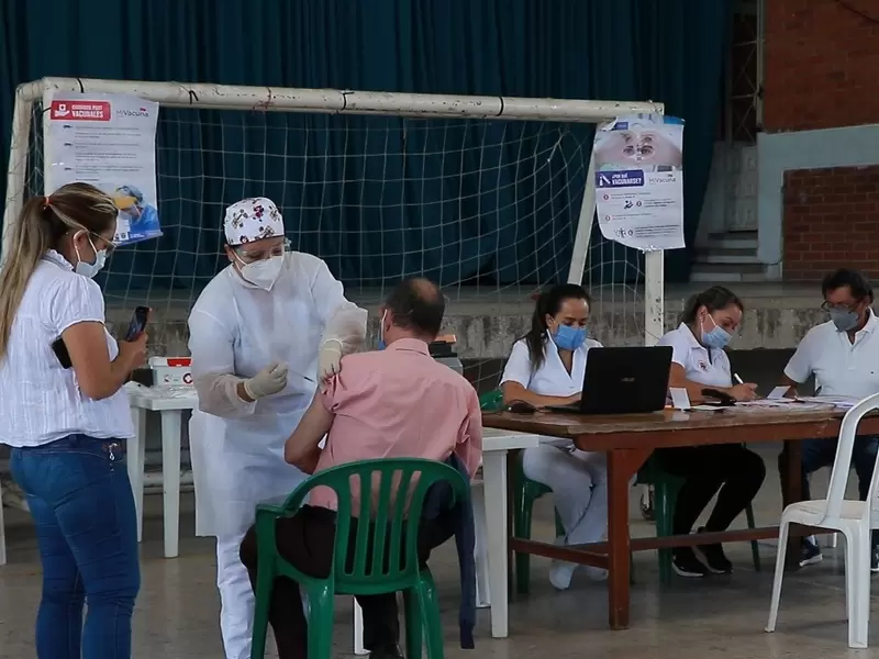 La Secretaría de Salud dispuso de un equipo para la toma de pruebas.