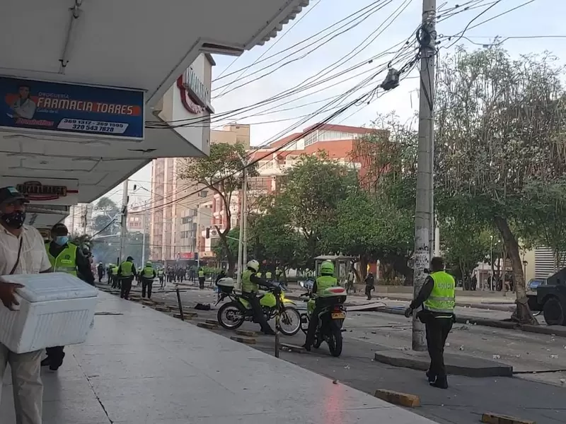 Zona de los disturbios en Barranquilla
