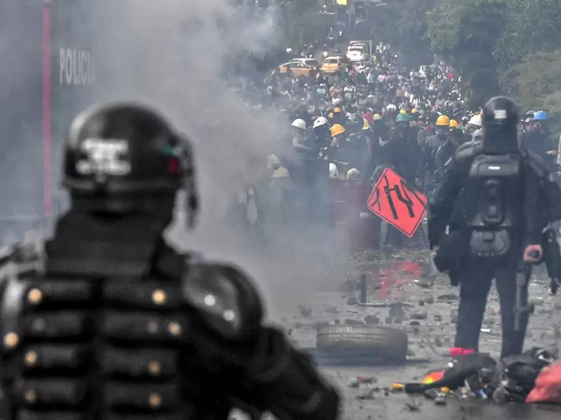 Protestas del paro nacional, en Medellín.
