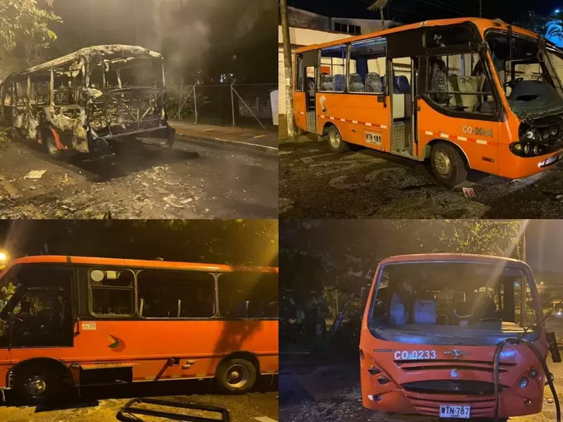 Capuchos vandalizaron cuatro busetas, una de ellas fue incinerada en inmediaciones de la UT